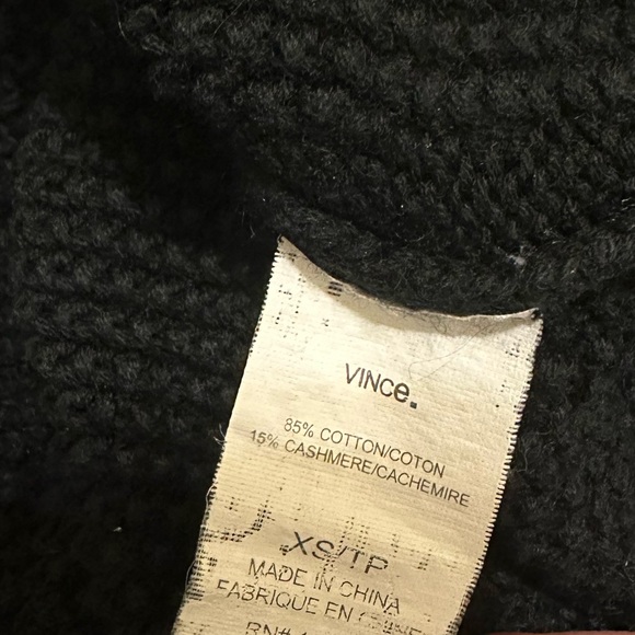 Vince cashmere cotton seed stitch waffle knit boxy relaxed fit pullover sweater - Picture 16 of 16